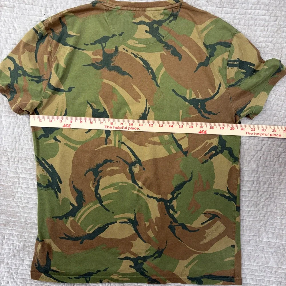 Polo Ralph Lauren Mens Camo Pocket T-Shirt Custom Slim Fit Green Brown Large